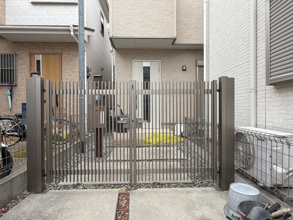 格子門扉設置工事